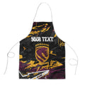 Personalized Brisbane Broncos Apron Graffiti Grunge Abstract Urban Street Style Design