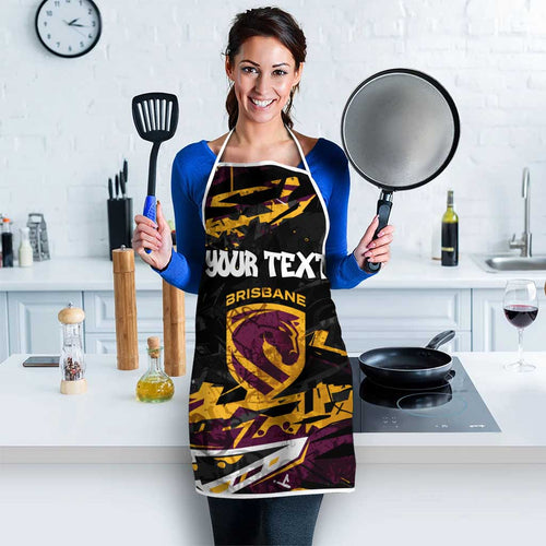 Personalized Brisbane Broncos Apron Graffiti Grunge Abstract Urban Street Style Design