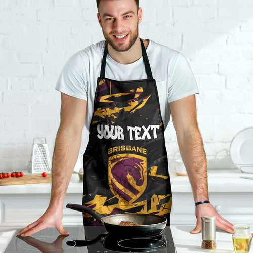 Personalized Brisbane Broncos Apron Graffiti Grunge Abstract Urban Street Style Design