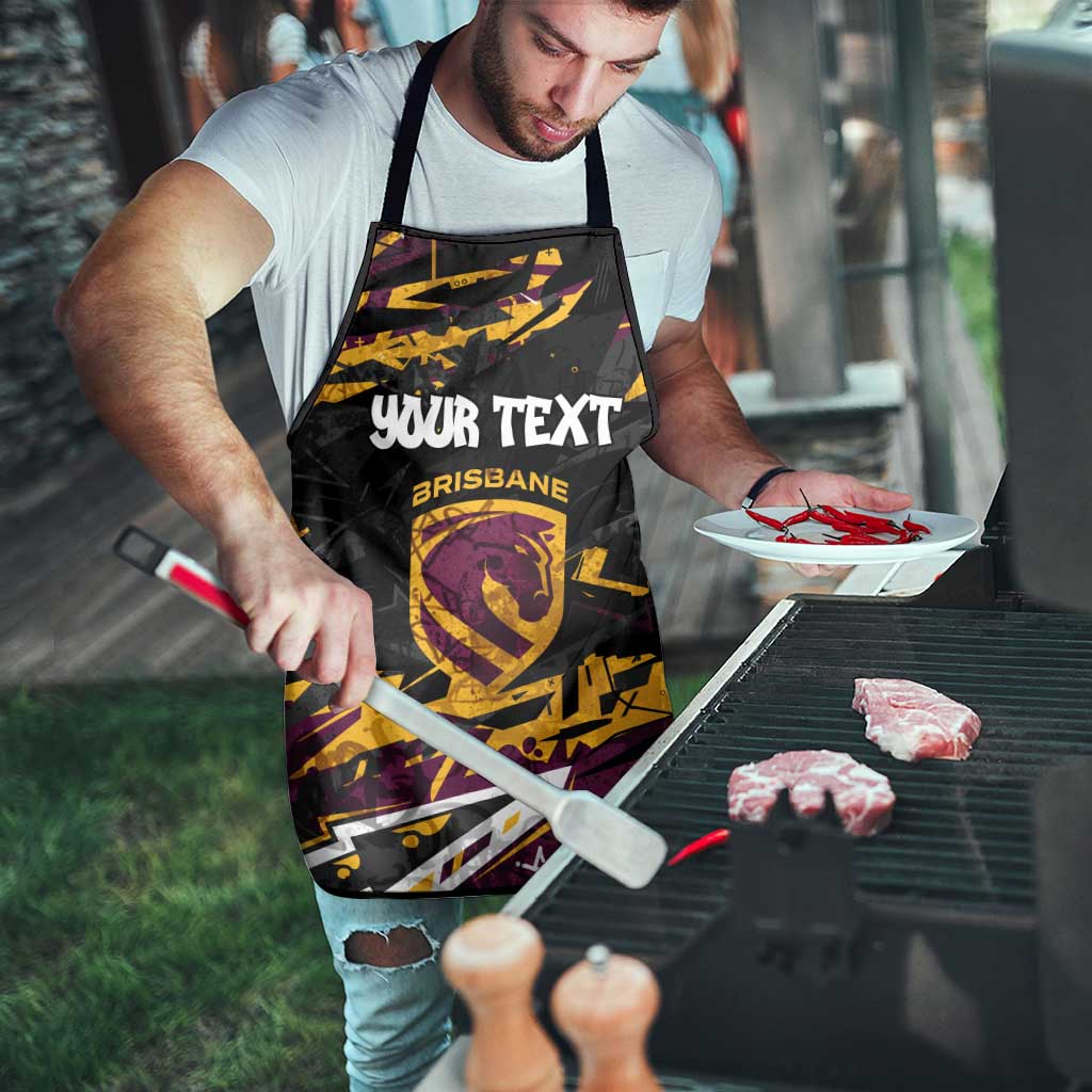 Personalized Brisbane Broncos Apron Graffiti Grunge Abstract Urban Street Style Design