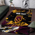 Personalized Brisbane Broncos Area Rug Graffiti Grunge Abstract Urban Street Style Design