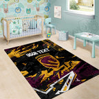 Personalized Brisbane Broncos Area Rug Graffiti Grunge Abstract Urban Street Style Design