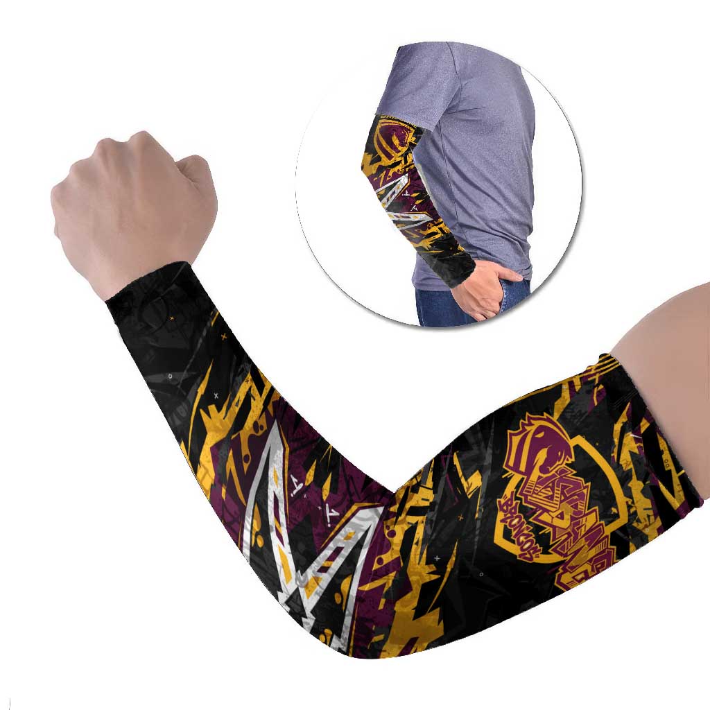 Personalized Brisbane Broncos Arm Sleeves Graffiti Grunge Abstract Urban Street Style Design