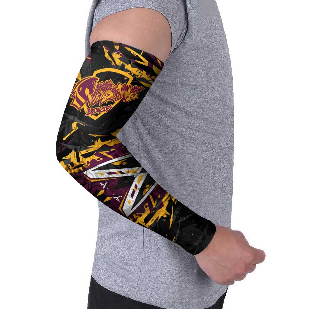 Personalized Brisbane Broncos Arm Sleeves Graffiti Grunge Abstract Urban Street Style Design