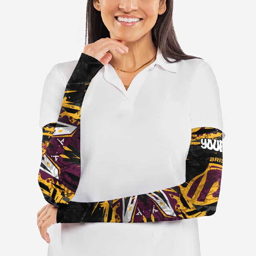 Personalized Brisbane Broncos Arm Sleeves Graffiti Grunge Abstract Urban Street Style Design