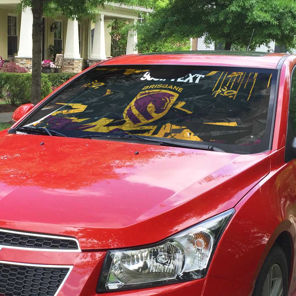 Personalized Brisbane Broncos Auto Sun Shade Graffiti Grunge Abstract Urban Street Style Design