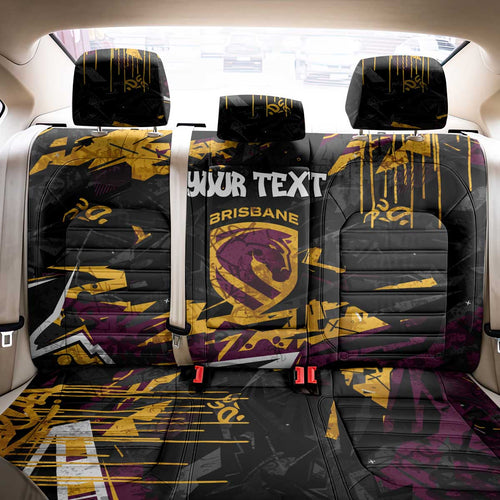 Personalized Brisbane Broncos Back Car Seat Cover Graffiti Grunge Abstract Urban Street Style Design