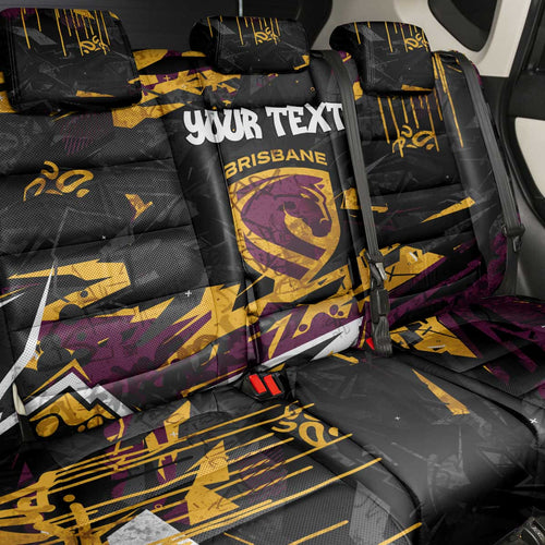 Personalized Brisbane Broncos Back Car Seat Cover Graffiti Grunge Abstract Urban Street Style Design