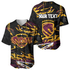 Personalized Brisbane Broncos Baseball Jersey Graffiti Grunge Abstract Urban Street Style Design