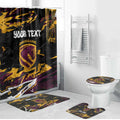 Personalized Brisbane Broncos Bathroom Set Graffiti Grunge Abstract Urban Street Style Design