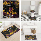 Personalized Brisbane Broncos Bathroom Set Graffiti Grunge Abstract Urban Street Style Design