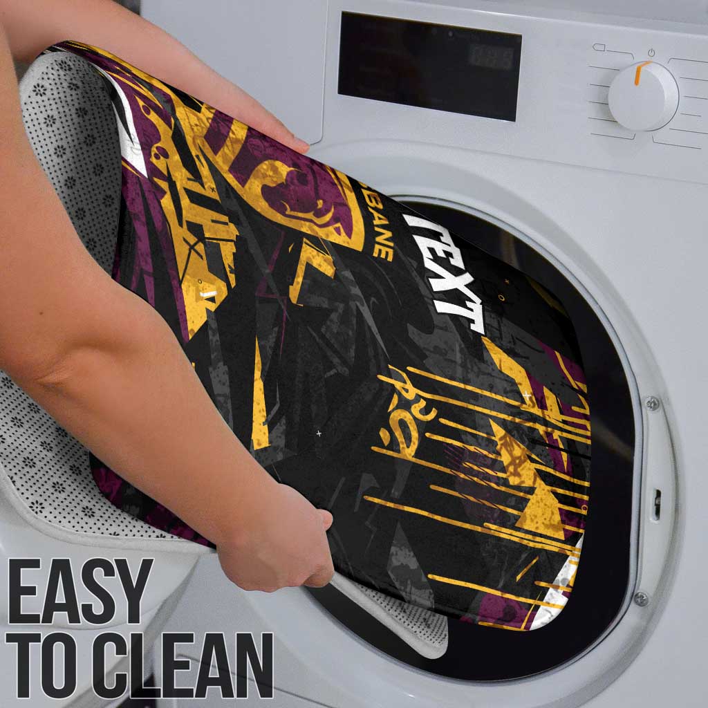 Personalized Brisbane Broncos Bathroom Set Graffiti Grunge Abstract Urban Street Style Design