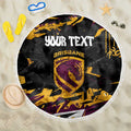 Personalized Brisbane Broncos Beach Blanket Graffiti Grunge Abstract Urban Street Style Design