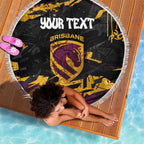 Personalized Brisbane Broncos Beach Blanket Graffiti Grunge Abstract Urban Street Style Design