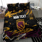 Personalized Brisbane Broncos Bedding Set Graffiti Grunge Abstract Urban Street Style Design