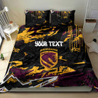 Personalized Brisbane Broncos Bedding Set Graffiti Grunge Abstract Urban Street Style Design