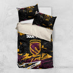 Personalized Brisbane Broncos Bedding Set Graffiti Grunge Abstract Urban Street Style Design
