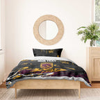 Personalized Brisbane Broncos Bedding Set Graffiti Grunge Abstract Urban Street Style Design