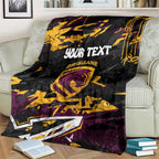 Personalized Brisbane Broncos Blanket Graffiti Grunge Abstract Urban Street Style Design