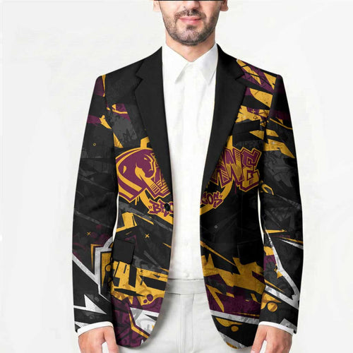 Personalized Brisbane Broncos Blazer Graffiti Grunge Abstract Urban Street Style Design