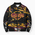 Personalized Brisbane Broncos Bomber Puffer Jacket Graffiti Grunge Abstract Urban Street Style Design