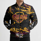 Personalized Brisbane Broncos Bomber Puffer Jacket Graffiti Grunge Abstract Urban Street Style Design