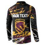 Personalized Brisbane Broncos Button Sweatshirt Graffiti Grunge Abstract Urban Street Style Design