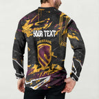 Personalized Brisbane Broncos Button Sweatshirt Graffiti Grunge Abstract Urban Street Style Design