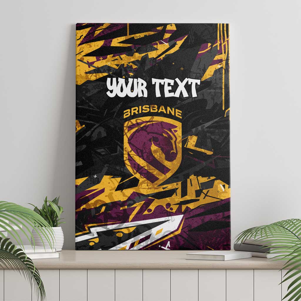 Personalized Brisbane Broncos Canvas Wall Art Graffiti Grunge Abstract Urban Street Style Design