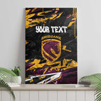 Personalized Brisbane Broncos Canvas Wall Art Graffiti Grunge Abstract Urban Street Style Design
