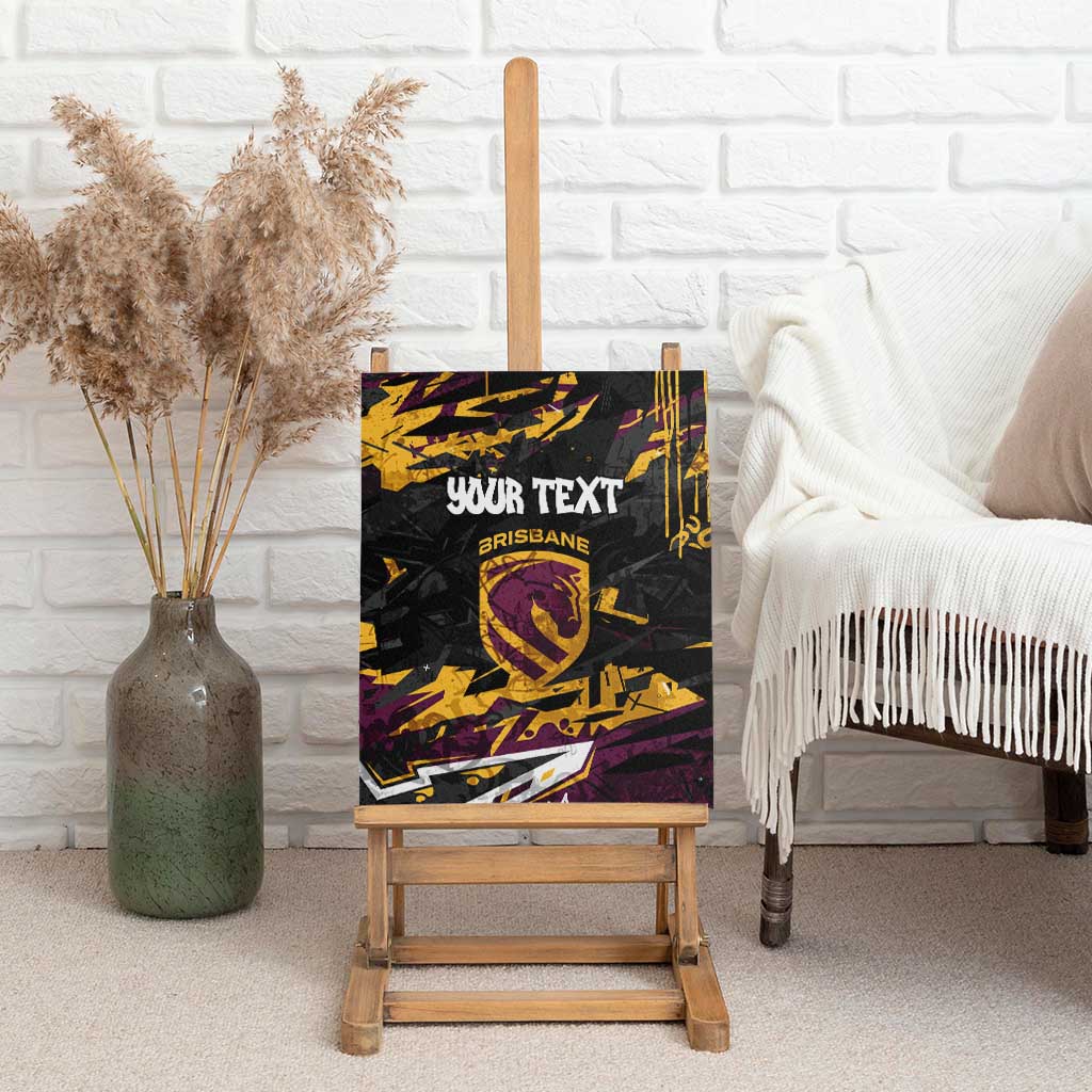 Personalized Brisbane Broncos Canvas Wall Art Graffiti Grunge Abstract Urban Street Style Design