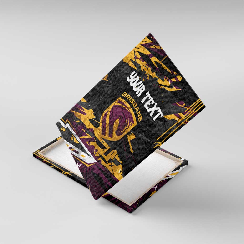 Personalized Brisbane Broncos Canvas Wall Art Graffiti Grunge Abstract Urban Street Style Design