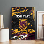 Personalized Brisbane Broncos Canvas Wall Art Graffiti Grunge Abstract Urban Street Style Design