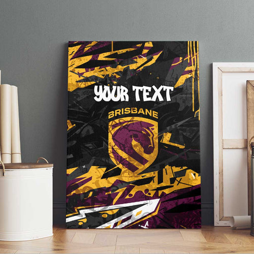 Personalized Brisbane Broncos Canvas Wall Art Graffiti Grunge Abstract Urban Street Style Design