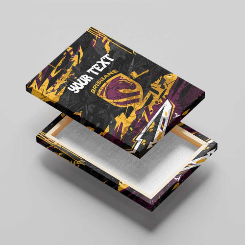 Personalized Brisbane Broncos Canvas Wall Art Graffiti Grunge Abstract Urban Street Style Design