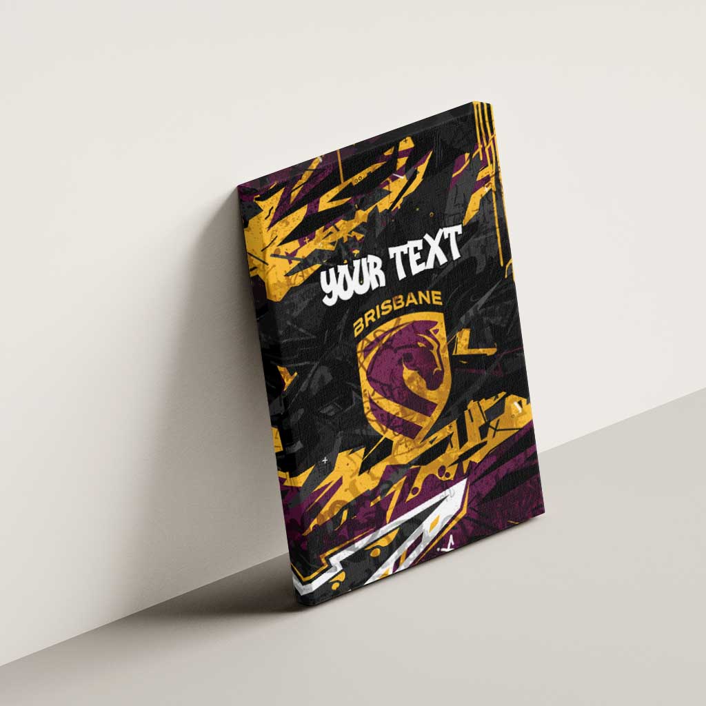 Personalized Brisbane Broncos Canvas Wall Art Graffiti Grunge Abstract Urban Street Style Design