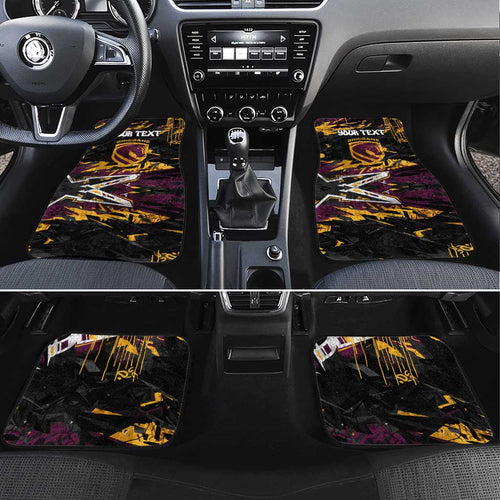 Personalized Brisbane Broncos Car Mats Graffiti Grunge Abstract Urban Street Style Design