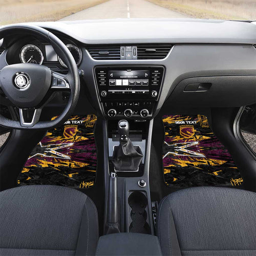 Personalized Brisbane Broncos Car Mats Graffiti Grunge Abstract Urban Street Style Design