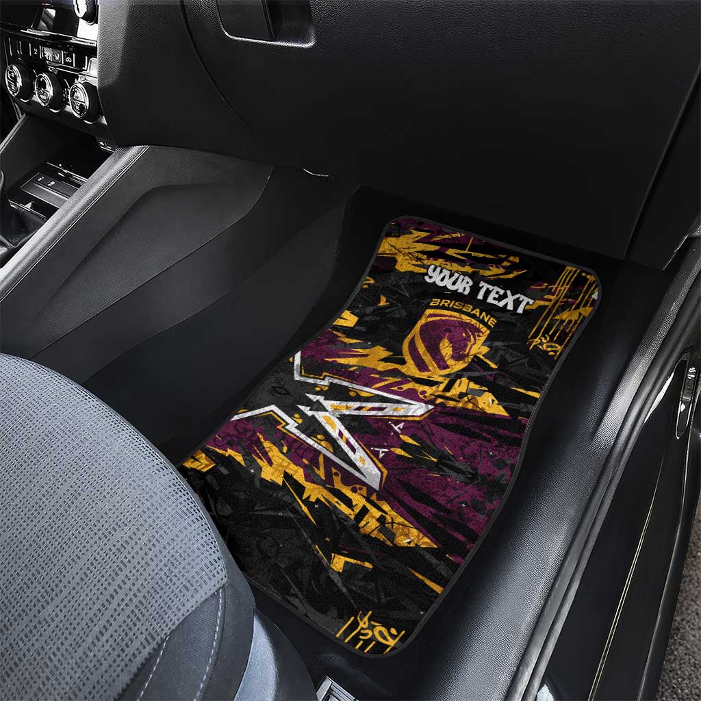 Personalized Brisbane Broncos Car Mats Graffiti Grunge Abstract Urban Street Style Design