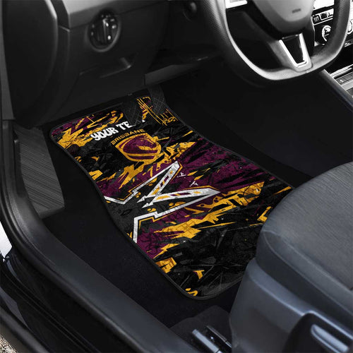 Personalized Brisbane Broncos Car Mats Graffiti Grunge Abstract Urban Street Style Design
