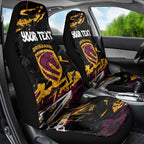 Personalized Brisbane Broncos Car Seat Cover Graffiti Grunge Abstract Urban Street Style Design
