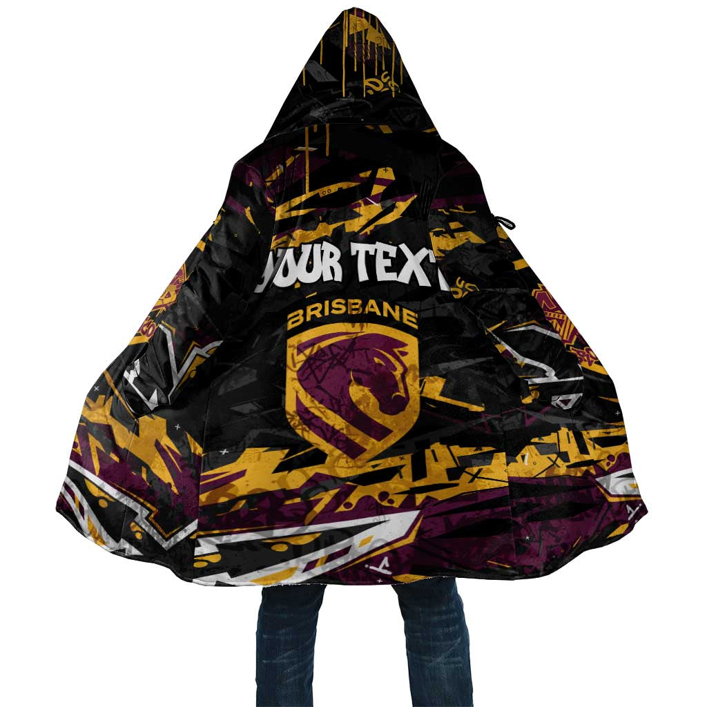 Personalized Brisbane Broncos Cloak Graffiti Grunge Abstract Urban Street Style Design