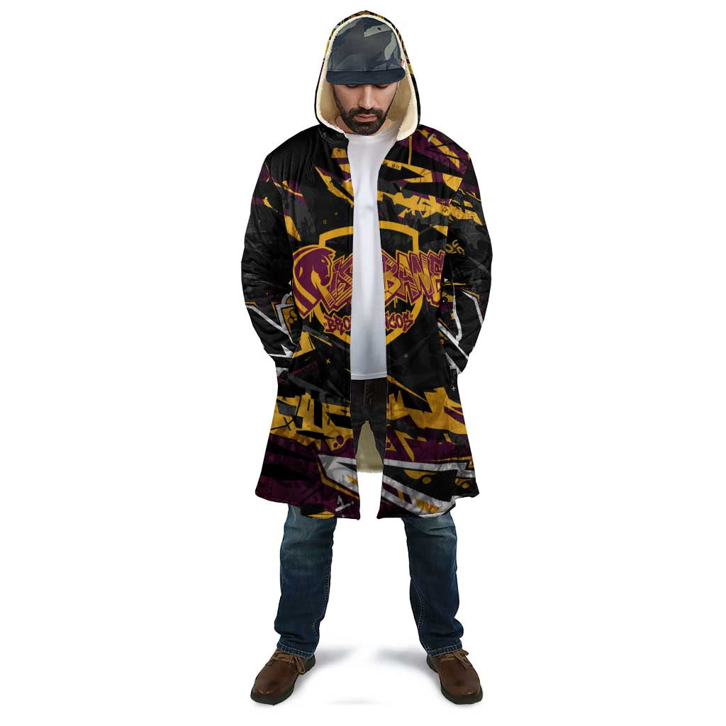 Personalized Brisbane Broncos Cloak Graffiti Grunge Abstract Urban Street Style Design