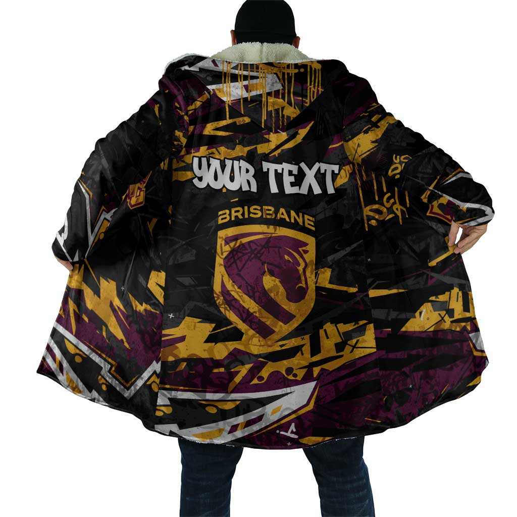 Personalized Brisbane Broncos Cloak Graffiti Grunge Abstract Urban Street Style Design