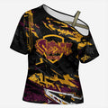 Personalized Brisbane Broncos Cross Shoulder Shirt Graffiti Grunge Abstract Urban Street Style Design