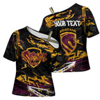Personalized Brisbane Broncos Cross Shoulder Shirt Graffiti Grunge Abstract Urban Street Style Design