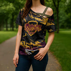 Personalized Brisbane Broncos Cross Shoulder Shirt Graffiti Grunge Abstract Urban Street Style Design