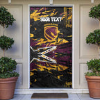 Personalized Brisbane Broncos Door Cover Graffiti Grunge Abstract Urban Street Style Design