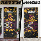 Personalized Brisbane Broncos Door Cover Graffiti Grunge Abstract Urban Street Style Design