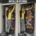 Personalized Brisbane Broncos Door Cover Graffiti Grunge Abstract Urban Street Style Design
